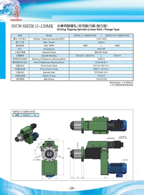 SFSDL11 水車(chē)伺服鉆孔攻牙動(dòng)力頭 - 線軌強(qiáng)力型